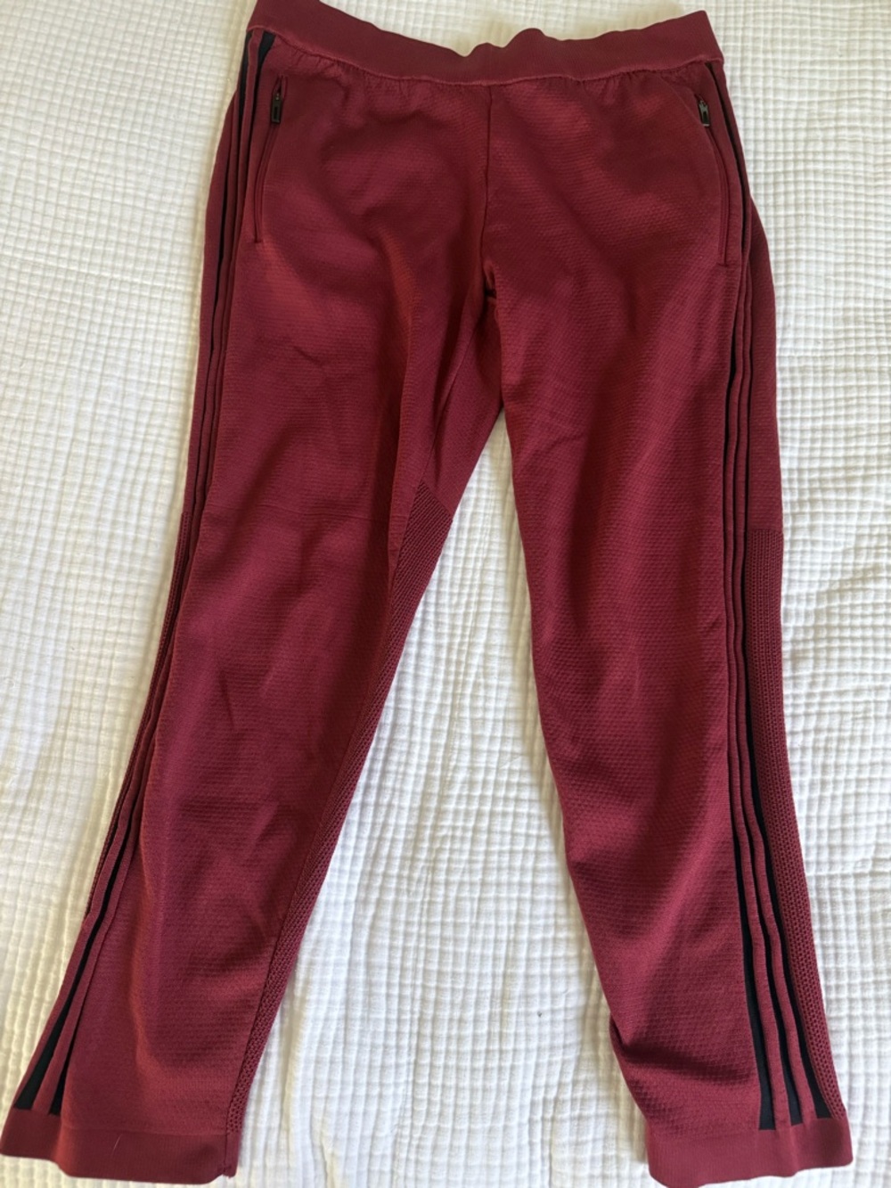 Adidas Burgundy Track Pants with Side Pockets
